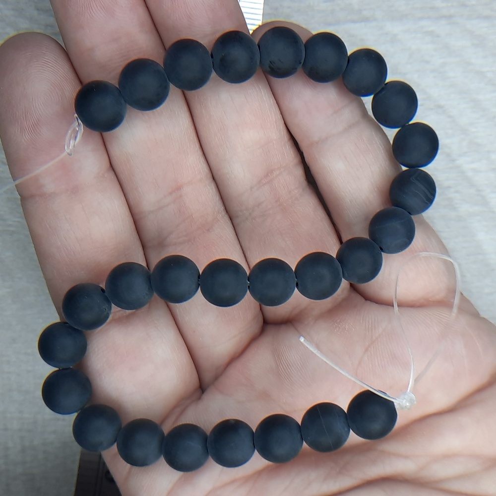 #7 -8mm Matte Onyx 8in Strand